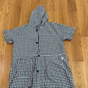 Checkered Hooded Mini Dress